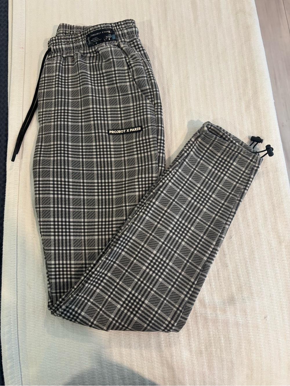 Project x Paris Gray & Black Plaid Jogger Pants